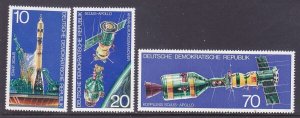 Germany DDR 1683-85 MNH OG 1975 APOLLO SOYUZ Space Project Full Set VF