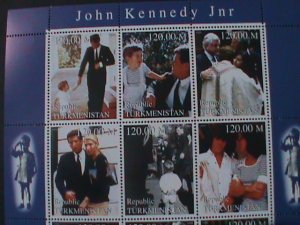 ​TURKMENISTAN-1999 JOHN KENNEDY JNR. MNH SSHEET-VERY FINE LAST ONE