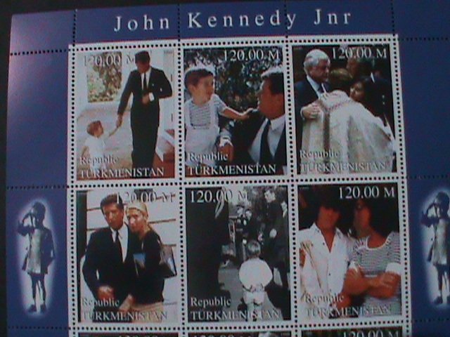 ​TURKMENISTAN-1999 JOHN KENNEDY JNR. MNH SSHEET-VERY FINE LAST ONE