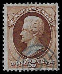 U.S. #157 Used HR; 2c Jackson - brown (1873)