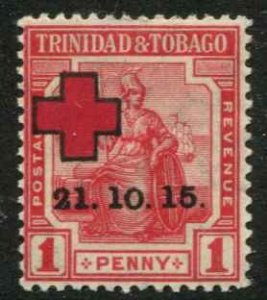 Trinidad and Tobago SC# B2 Britanina o/p for Red Cross 1d MH