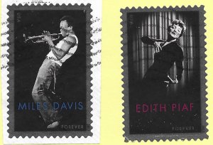 US #4692,93 used. Edith Piaf/Miles Davis.  Nice.