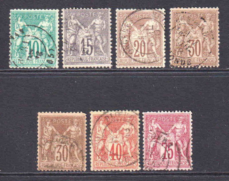 FRANCE 68//75 F/VF SOUND $134 SCV SELECT CANCELS SHADES COLLECTION LOT