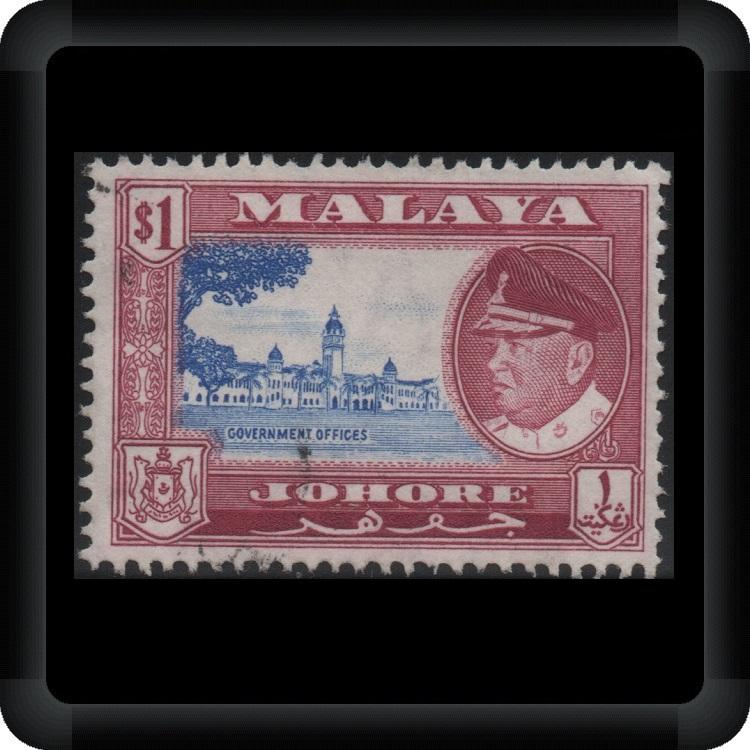 MALAYA - JOHORE - SC# 166 - Used - Face Free Cancel