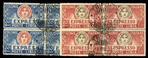 Italian Colonies, Libya #E3-4 (Sass. 3-4) Cat€100, 1921-23 Special Delivery...