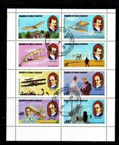 EQUATORIAL GUINEA 1979  AVIATION  MINT  VF NH  O.G SHEET OF 8  CTO  (eq10c)