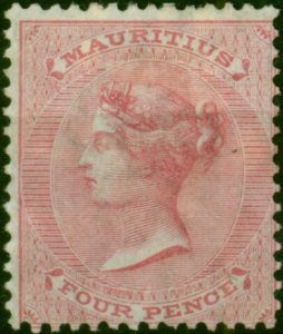 Mauritius 1863 4d Rose SG62 Good MM (2)