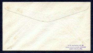 1940 USS Bailey DD-269 Printed Naval Cover Scott #857 to N Stonington, CT