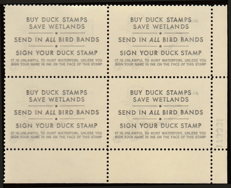 # RW45 Mint Never Hinged Plate Block