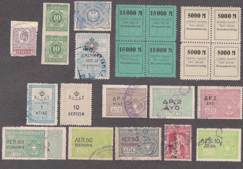 FANTASTIC REVENUE LOT: 50++ STAMPS incl German East Africa Brazil Estonia NICE!!