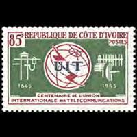 IVORY COAST 1965 - Scott# 228 ITU Cent. Set of 1 NH