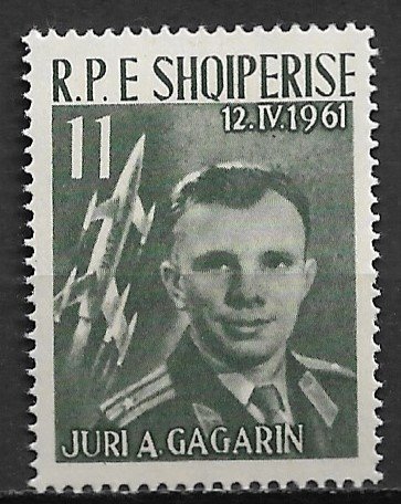 1962 Albania #606  11l First Man in Space/ Yuri Gagarin MNH