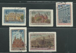 1950 Russia Scott Catalog Numbers 1450, 1452, 1455-1457 Used