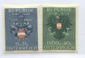 Austria 1949 2 Semi-Postals mint o.g. hinged