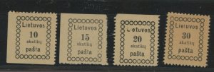 Lithuania #9-12 Mint (NH)