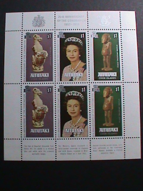 AITUTAKI -1978 -25TH ANNIVERSARY:CORONATION OF ELIZABETH II MNH MINI SHEET VF