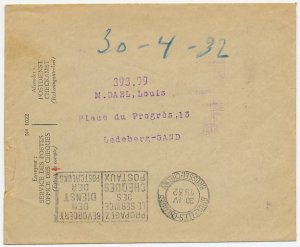 Postal cheque cover Belgium 1932 Agenda - Diary - Book