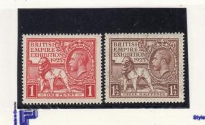 GREAT BRITAIN # 203-204 VF-MNH KGV 1925 BRITISH EMPIRE EXHIBITION CAT VAL $92.50