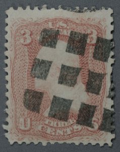 United States #65 Used FN Nice Pattern of Squares Geometric Cancel Good Color