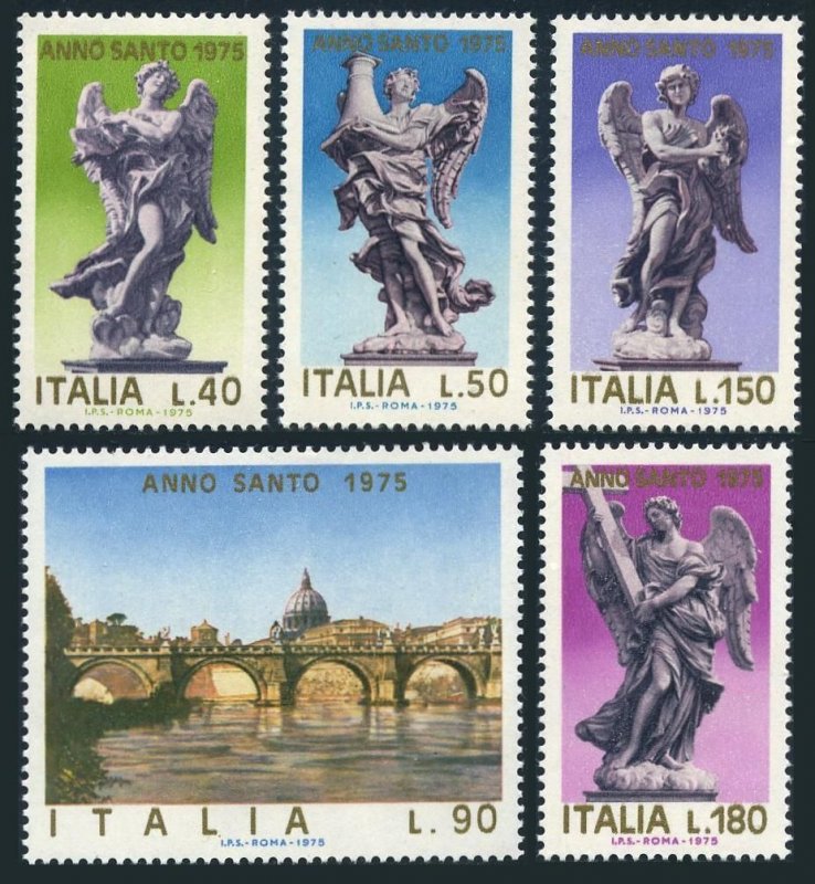 Italy 1175-1179,MNH. Mi 1478-1482. Holy Year 1975.Angels' Bridge,Rome.G.Bernini. 