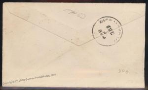 Virginia 1896 McRaes VA USA DPO Helbock R5 Cover Richmond Receiver 92254