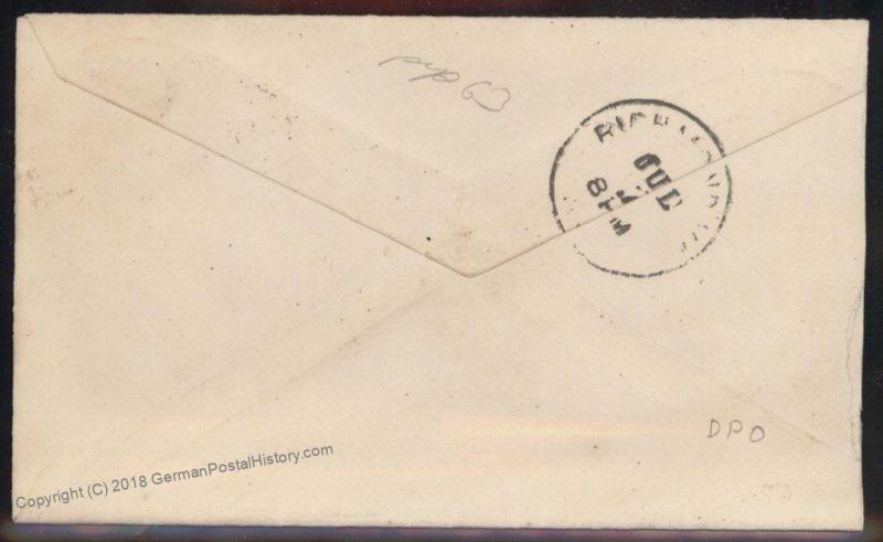 Virginia 1896 McRaes VA USA DPO Helbock R5 Cover Richmond Receiver 92254