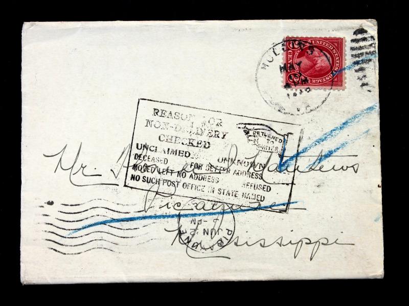 US Return To Sender Cover US #554 (Blue Crayon Marks)