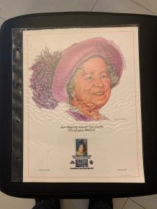 1980 GB her majesty of Queen mother FDC panel, big size with plastic holder