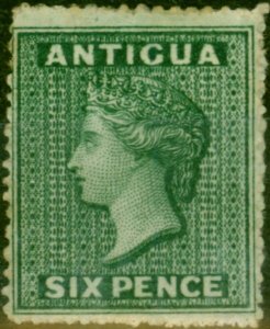 Antigua 1862 6d Blue-Green SG1 Fine & Fresh MM Nice Example