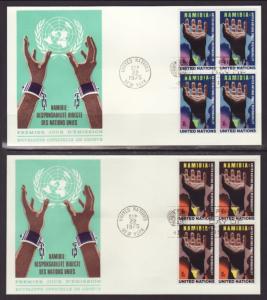 UN New York 263-264 Namibia B/4 Geneva S/2 U/A FDC