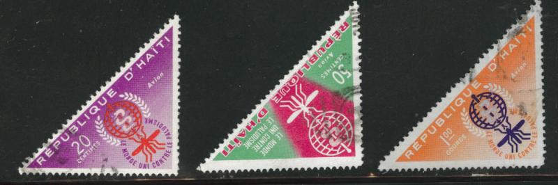 Haiti  Scott C188-190 Used CTO airmail anti malaria set 