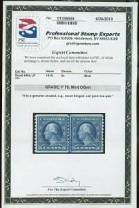 Scott #496a Washington Small Holes Var Mint Line Pair of 2 Stamps NH w/PSE Cert!