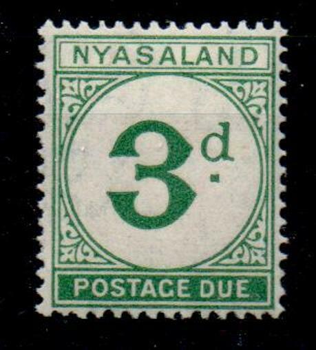 NYASALAND SGD3 1950 3d GREEN POSTAGE DUE MNH