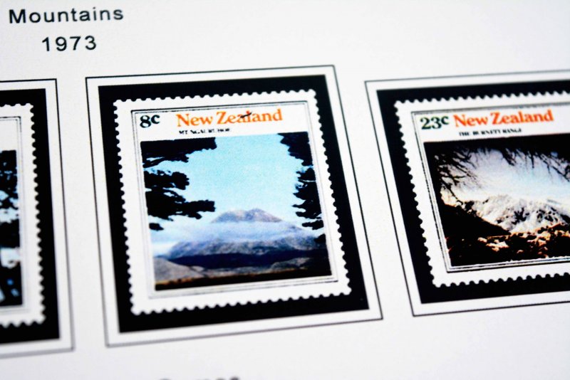 COLOR PRINTED NEW ZEALAND 1967-1989 STAMP ALBUM PAGES (93 illustrated pages)