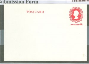 New Zealand  1977 10c postal card, tiny mark, LR