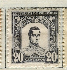 COLOMBIA ANTIOQUIA; 1899 early classic Mint hinged issue 20c. value