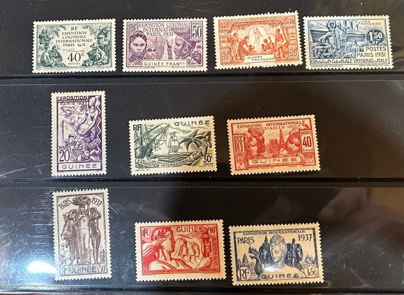 French Guiana Sc. 33-47,  63-104, 116-125, 128-160. 1938-1940. Unused,  OG, VF