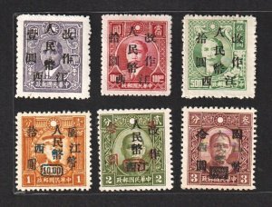PR China 1949 Jiangxi 江西 Changed to Renminbi On SYS stamps (6v) MNH
