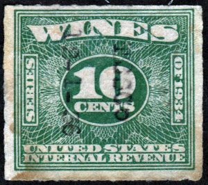 RE95 10¢ Wine Revenue Stamp (1934) Used