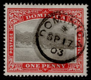 DOMINICA EDVII SG28, 1d grey & red, FINE USED. CDS