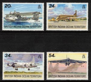 BIOT 1992 Visiting Aircraft; Scott 124-27, SG 124-27; MNH