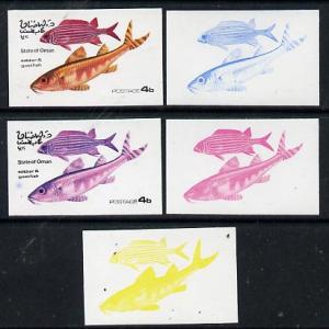 Oman 1974 Tropical Fish 4b (Soldier & Goatfish) set o...