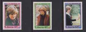 Liberia   #958-960  MNH  1982  Diana portraits