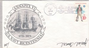 ANNANAPOLIS MARYLAND U.S. NAVY BICENTENNIAL SPECIAL CACHET CANCELLED 1975