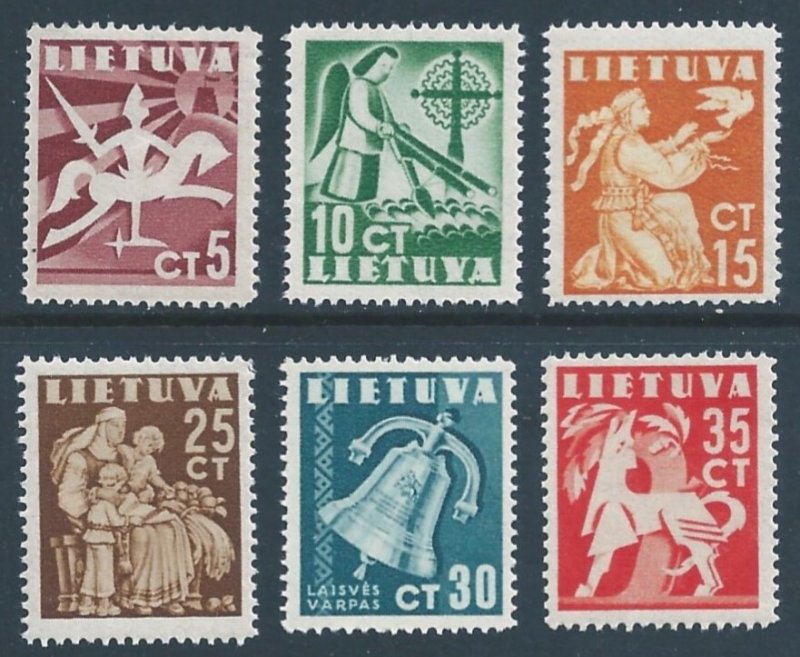 Lithuania #317-22 NH Knight, Angel, Liberty Bell, Etc.