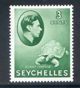 Seychelles 3c Green SG136 Mounted Mint