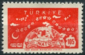 Turkey Sc#1436 MNH, 105k red, NATO, 10th Anniversary (1959)