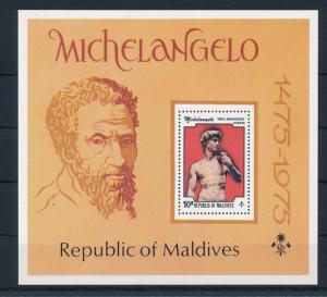 [36726] Maldives 1975 Michelangelo Sculpture Souvenir Sheet MNH