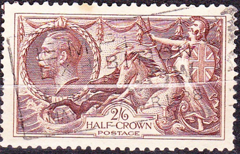 GREAT BRITAIN 1934 KGV 2s/6d.Chocolate-Brown  SEAHORSES 1934 SG450 Excellent ...