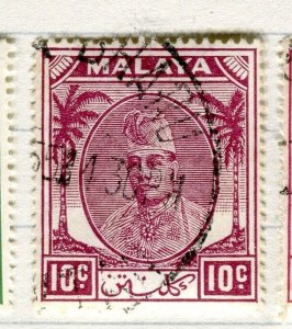 MALAYA  KELANTAN  1951 Sultan Ibrahim issue fine used 10c. value